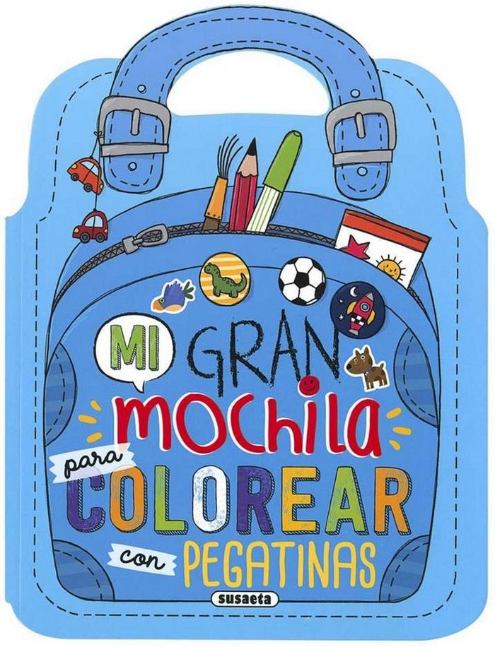 Mi gran mochila para colorear con pegatinas, de Susaeta | portada del libro