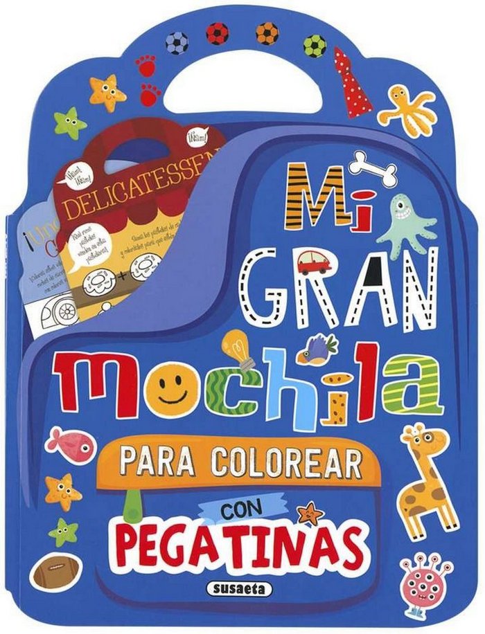Mi gran mochila para colorear con pegatinas, de Susaeta | portada del libro