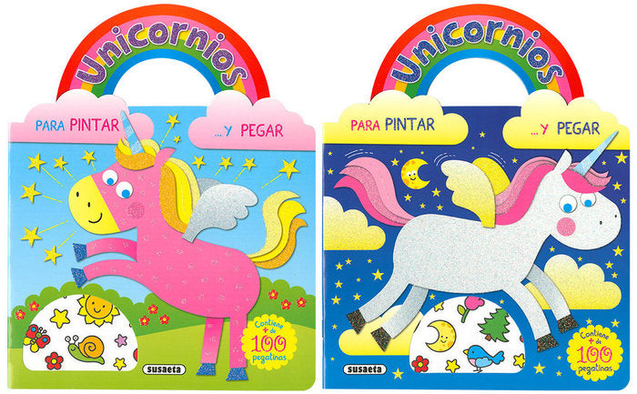 Unicornios para pintar y pegar (2 títulos), de Busquets | portada del libro
