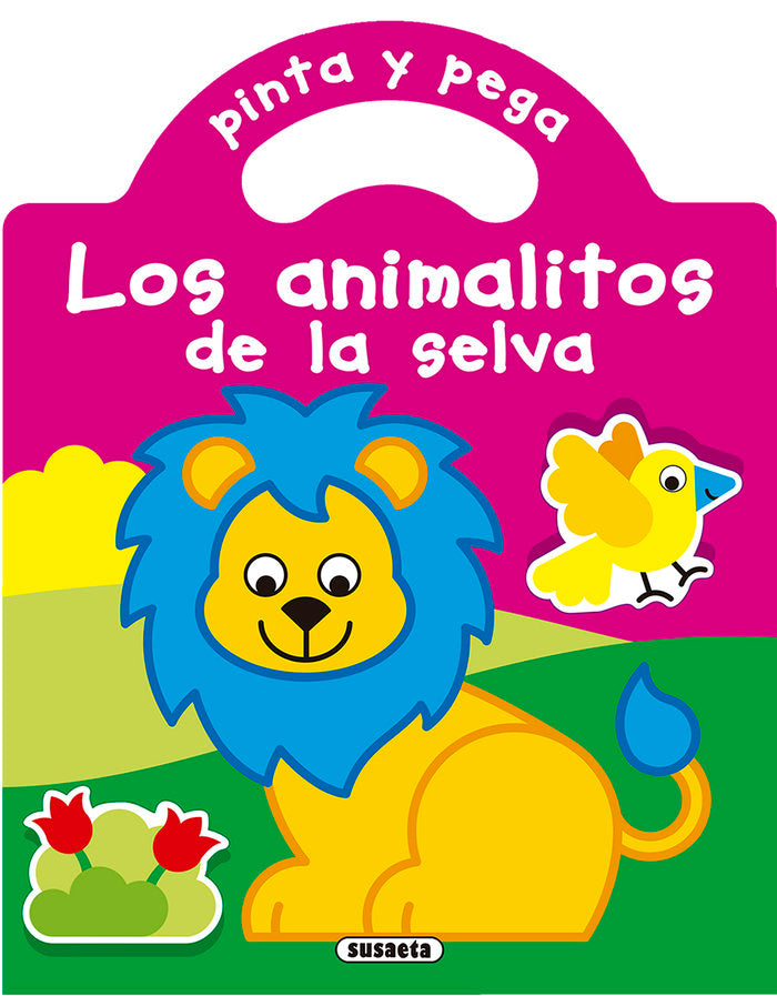 PINTA Y PEGA LOS ANIMALITOS DE LA SELVA, de SUSAETA, EQUIPO | portada del libro