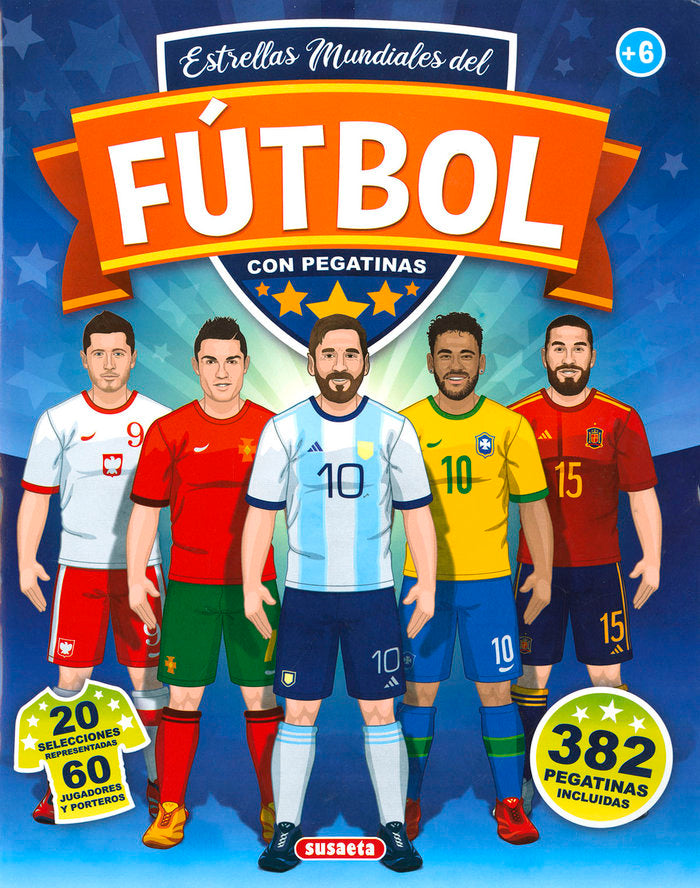ESTRELLAS MUNDIALES DEL FUTBOL CON PEGATINAS, de SUSAETA | portada del libro
