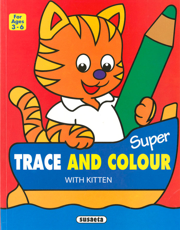 SUPER TRACE AND COLOUR WITH KITTEN, de BUSQUETS, JORDI | portada del libro