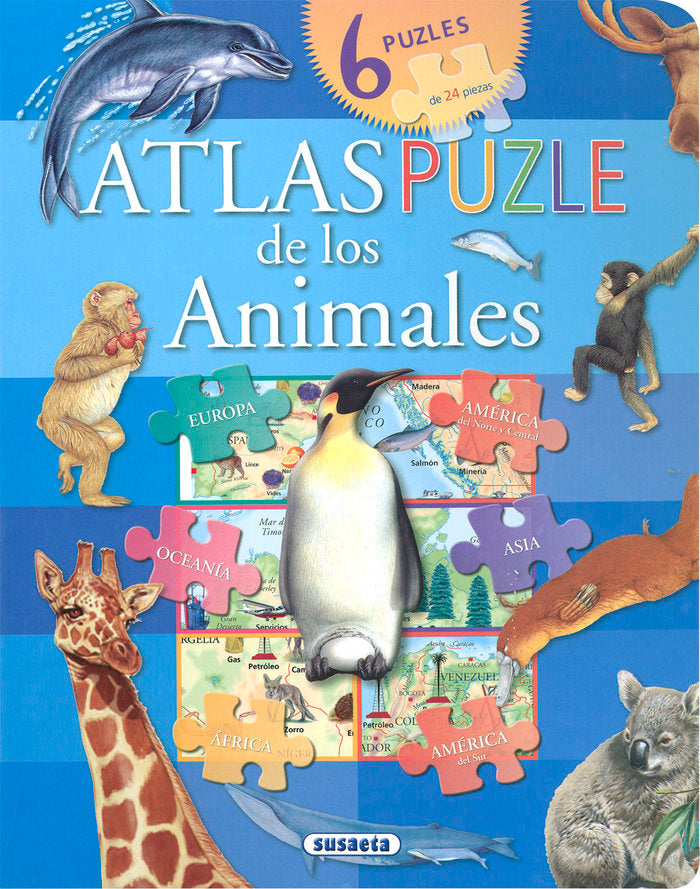 ATLAS PUZLE DE LOS ANIMALES, de SUSAETA EDICIONES | portada del libro