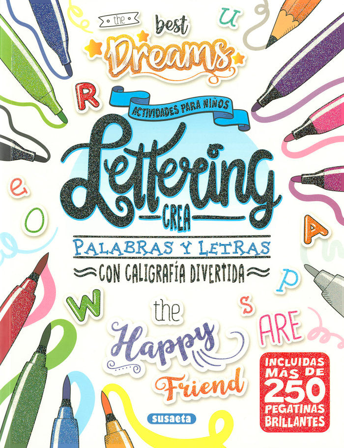 Lettering. Crea palabras y letras, de SUSAETA | portada del libro