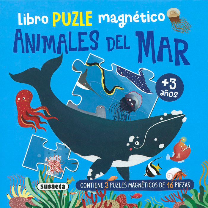 LIBRO PUZLE MAGNETICO. ANIMALES DEL MAR, de EDICIONES, SUSAETA | portada del libro
