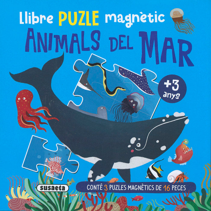 LLIBRE PUZLE MAGNETIC ANIMALS DEL MAR, de EDICIONES, SUSAETA | portada del libro