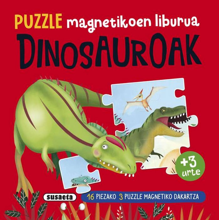 (EUS).DINOSAUROAK.(PUZZLE LIBURUA MAGNETICKOEN), de AA.VV. | portada del libro