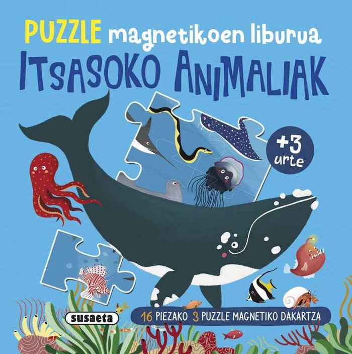 (EUS).ITSASOKO ANIMALIAK.(PUZZLE LIBURUA MAGNETICKOEN), de AA.VV. | portada del libro