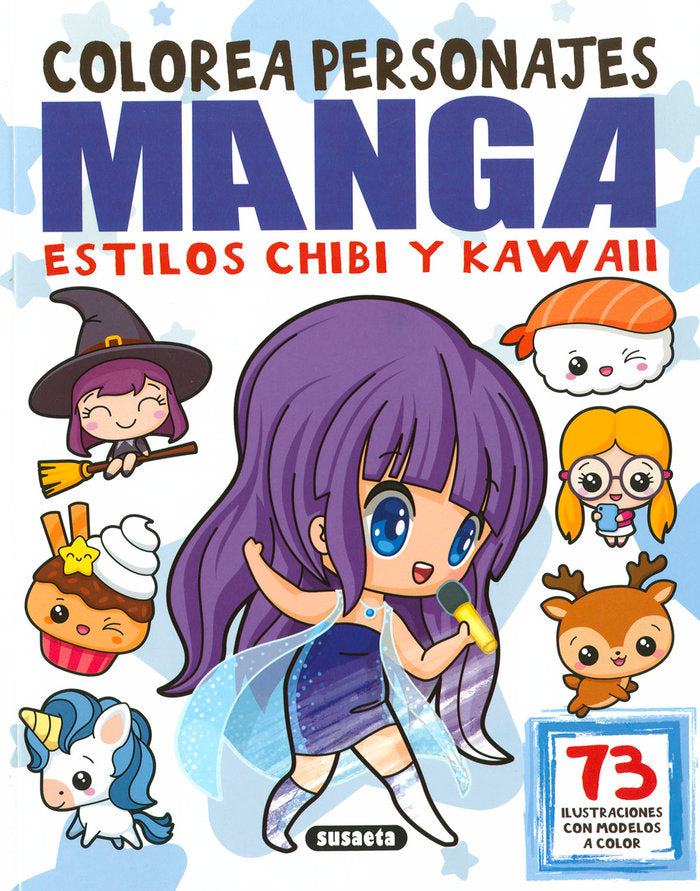 COLOREA PERSONAJES MANGA ESTILOS CHIBI Y KAWAII, de EDICIONES, SUSAETA | portada del libro