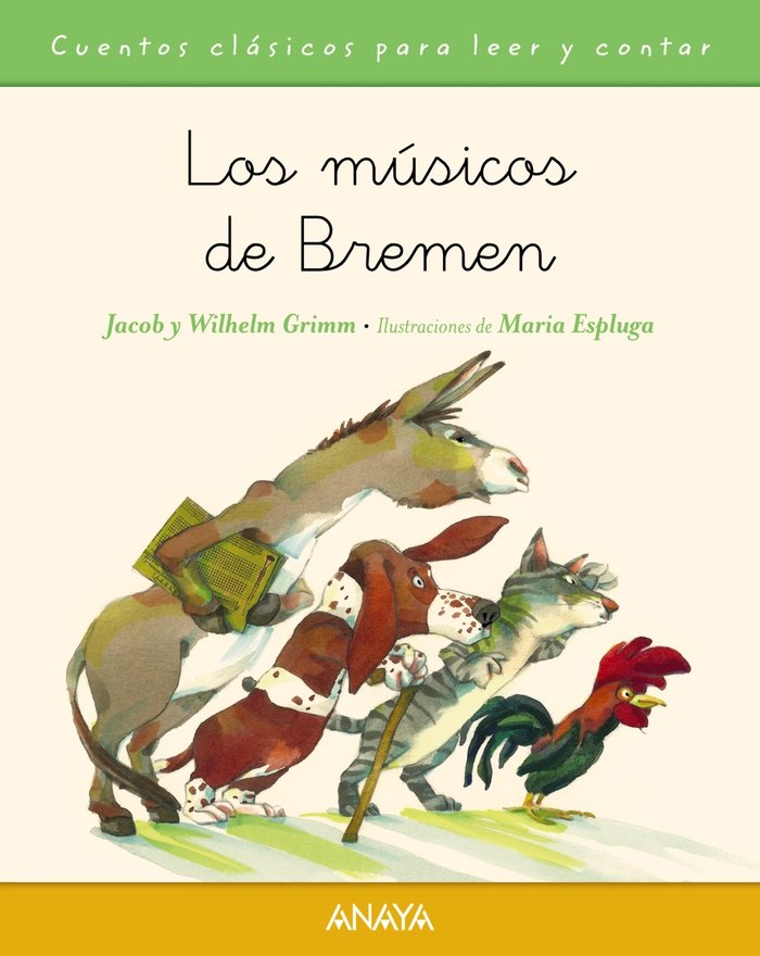 Los músicos de Bremen, de Grimm, Jacob | portada del libro