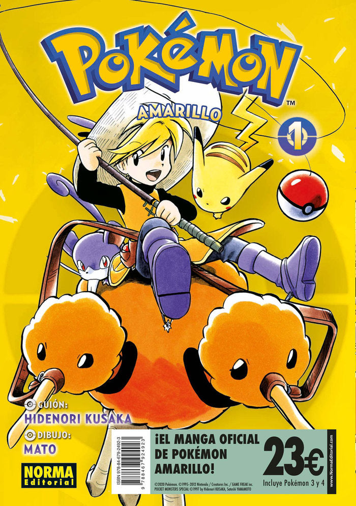 PACK DE INICIACION POKEMON AMARILLO 1+2, de MIURA | portada del libro