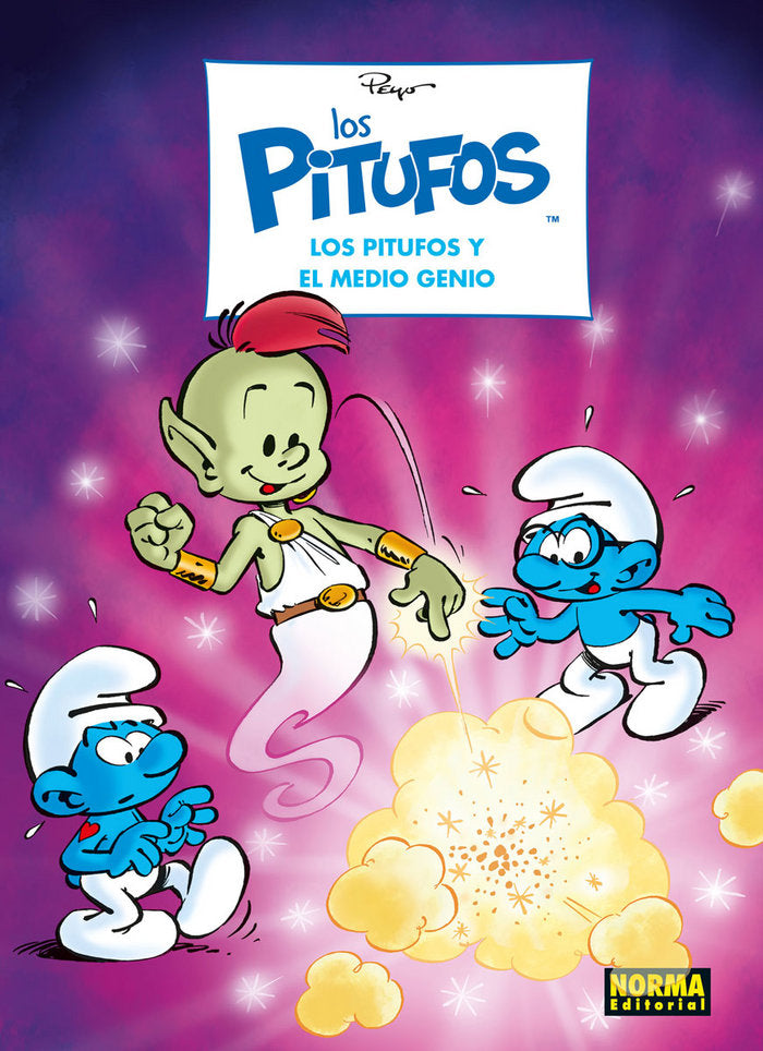 Los pitufos 35. El pitufo y el medio genio, de de Coninck, Jeroen | portada del libro