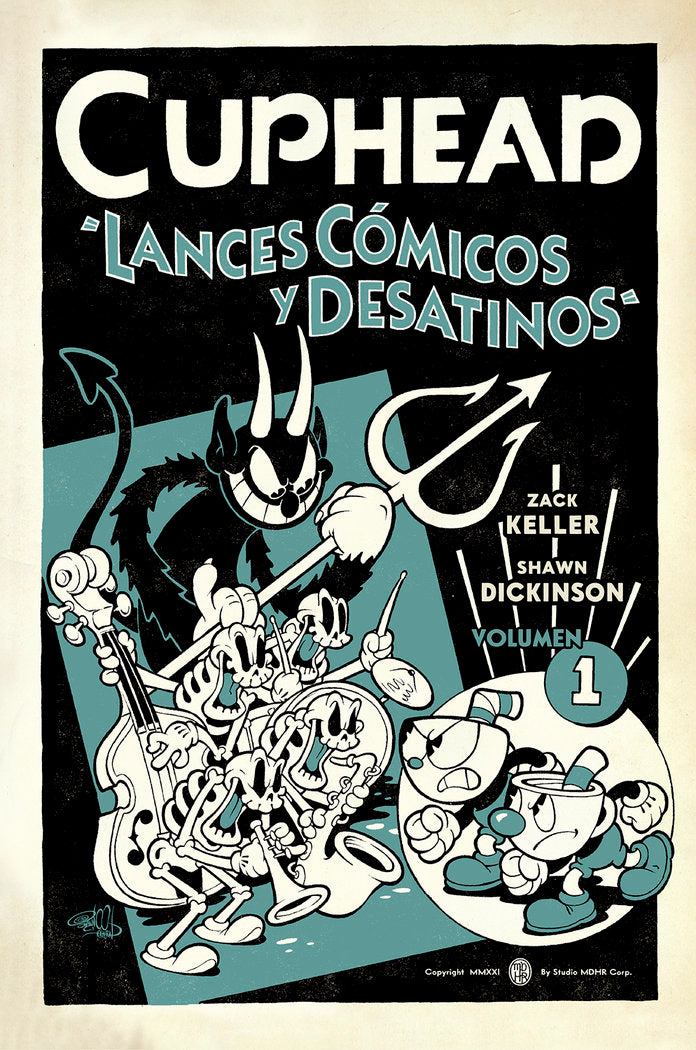 CUPHEAD 1. LANCES COMICOS Y DESATINOS, de ZACK KELLER#SHAWN DICKINSON | portada del libro