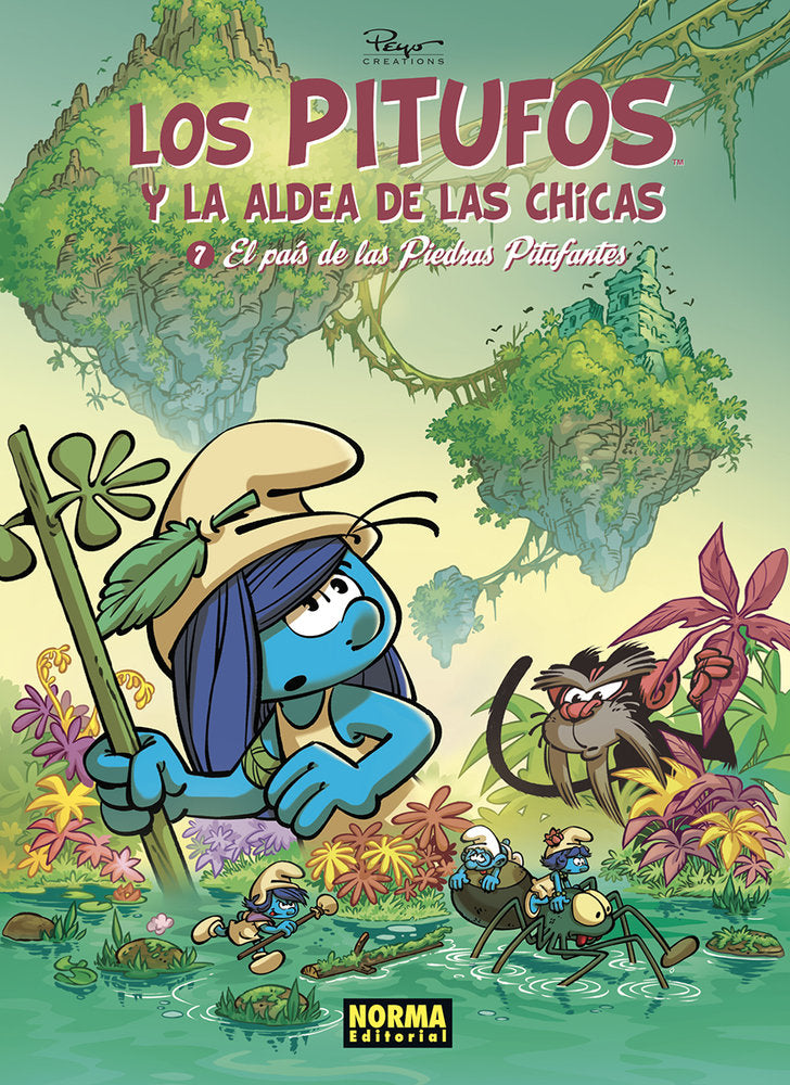 LOS PITUFOS Y LA ALDEA DE LAS CHICAS 7. EL PAIS DE LAS PIEDRAS PITUFANTES, de PEYO | portada del libro