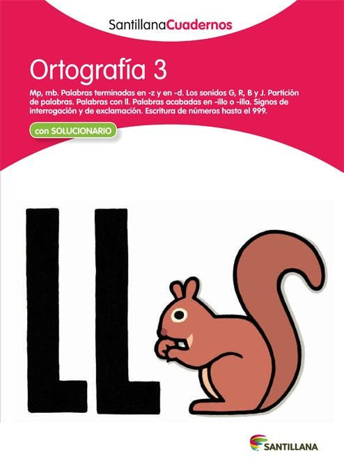 ORTOGRAFÍA 3 SANTILLANA CUADERNOS, de Varios autores | portada del libro