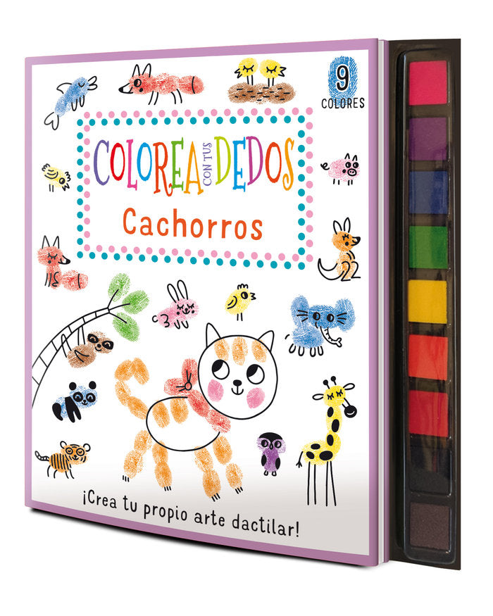 COLOREA CON TUS DEDOS CACHORROS, de HERASIMOVA, OLENA | portada del libro