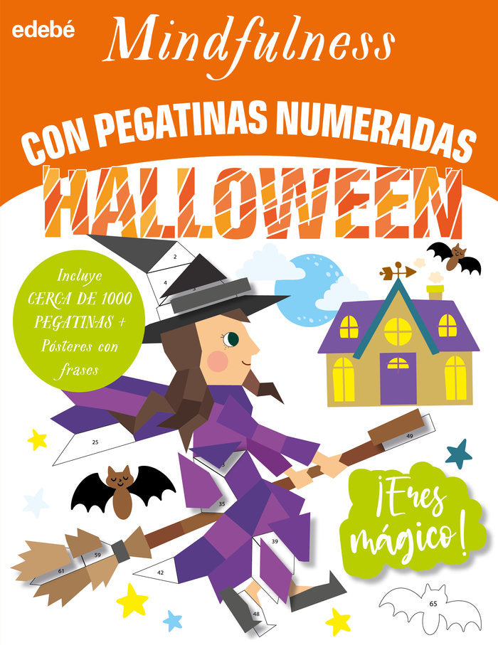 MINDFULNESS CON PEGATINAS NUMERADAS HALLOWEEN, de ROBERTSON, EVE | portada del libro