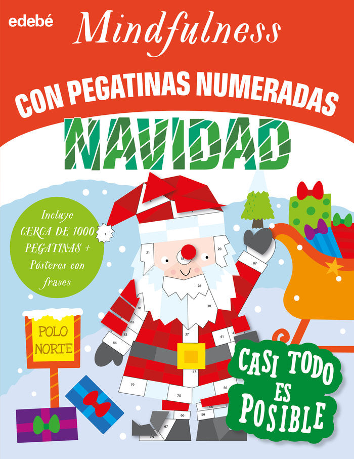 MINDFULNESS CON PEGATINAS NUMERADAS NAVIDAD, de ABBOTT, SIMON | portada del libro