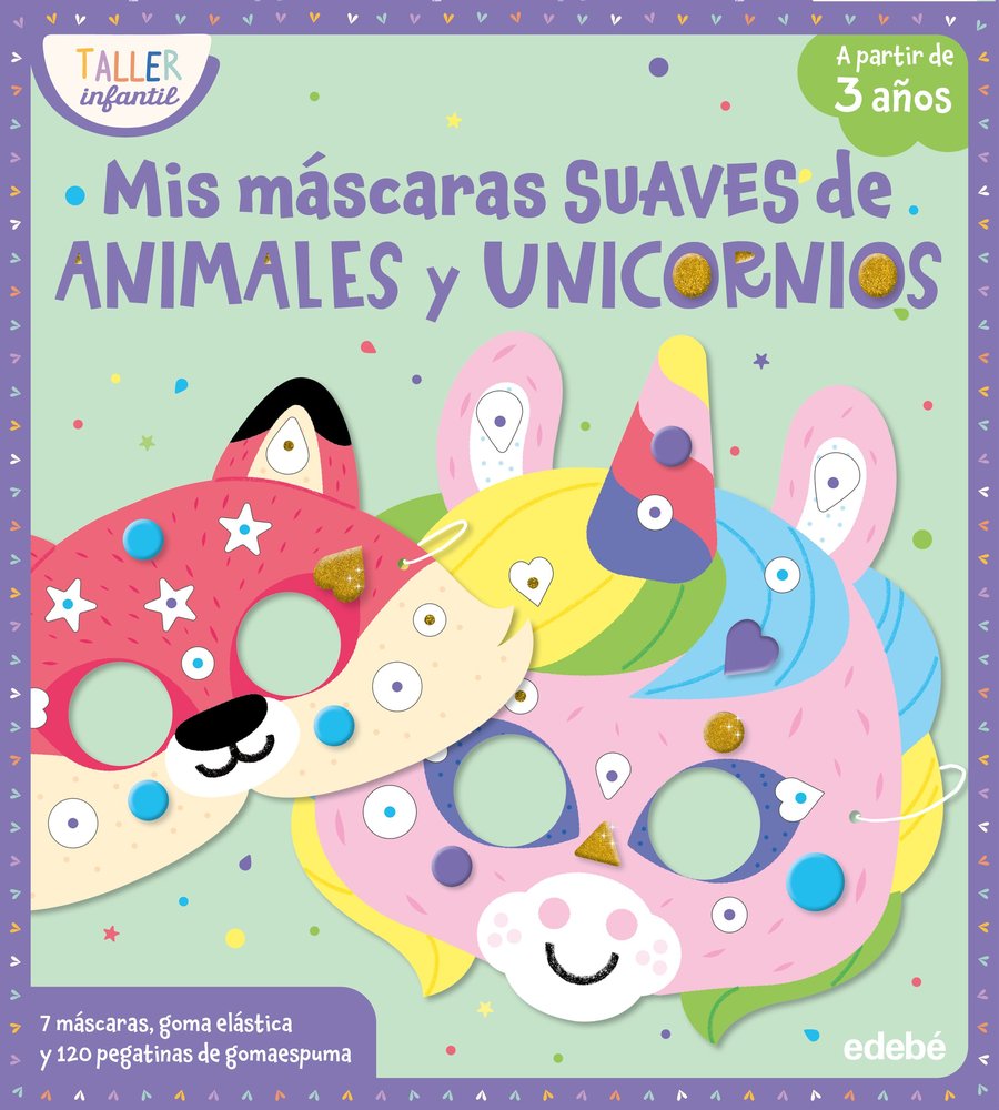 MIS MASCARAS SUAVES DE ANIMALES Y UNICORNIOS, de VARIOS AUTORES | portada del libro