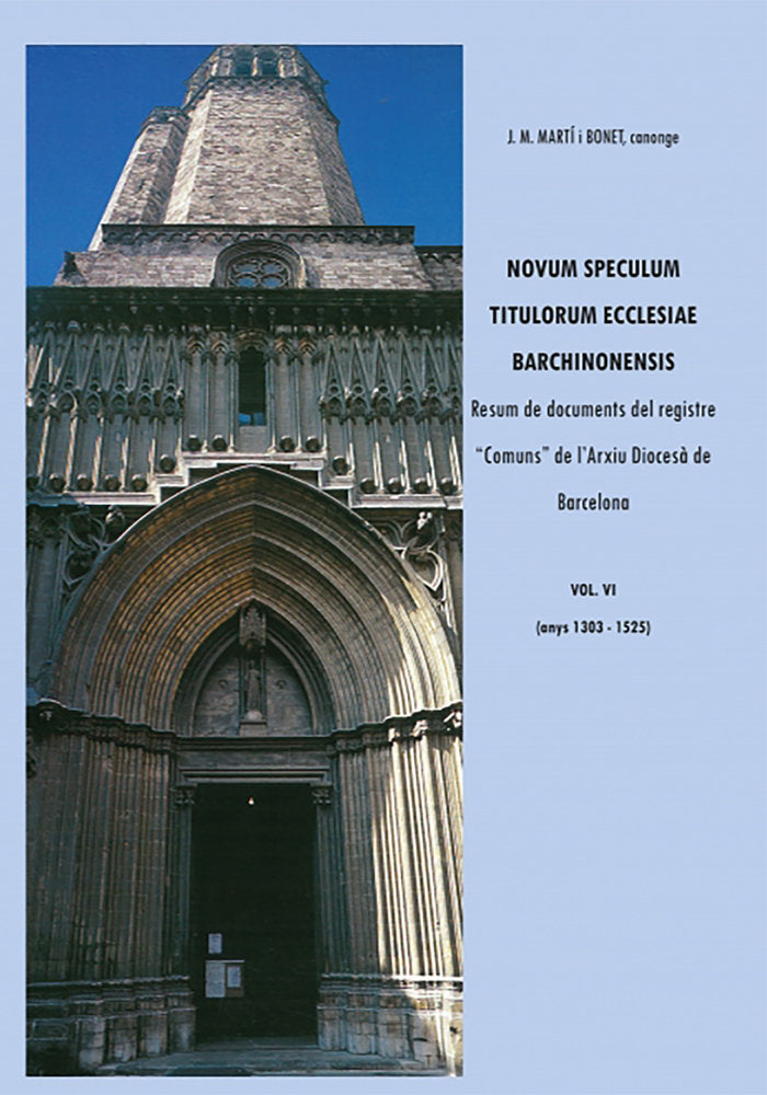 Novum Speculum Titulorum Ecclesiae Barchinonensis vol. VI Re, de Martí Bonet, J. Mª | portada del libro