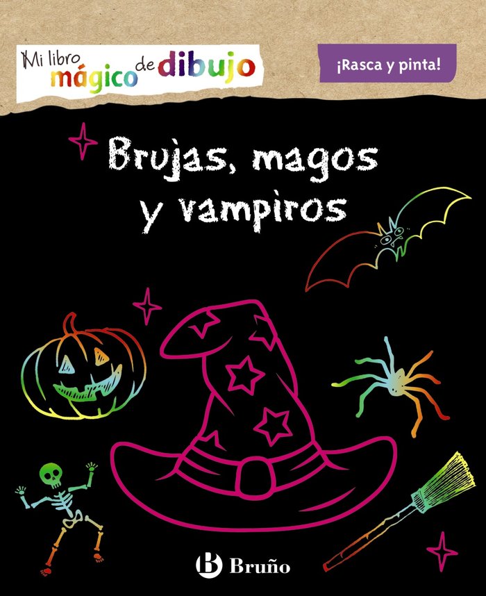 Mi libro mágico de dibujo. Brujas, magos y vampiros, de Varios Autores | portada del libro