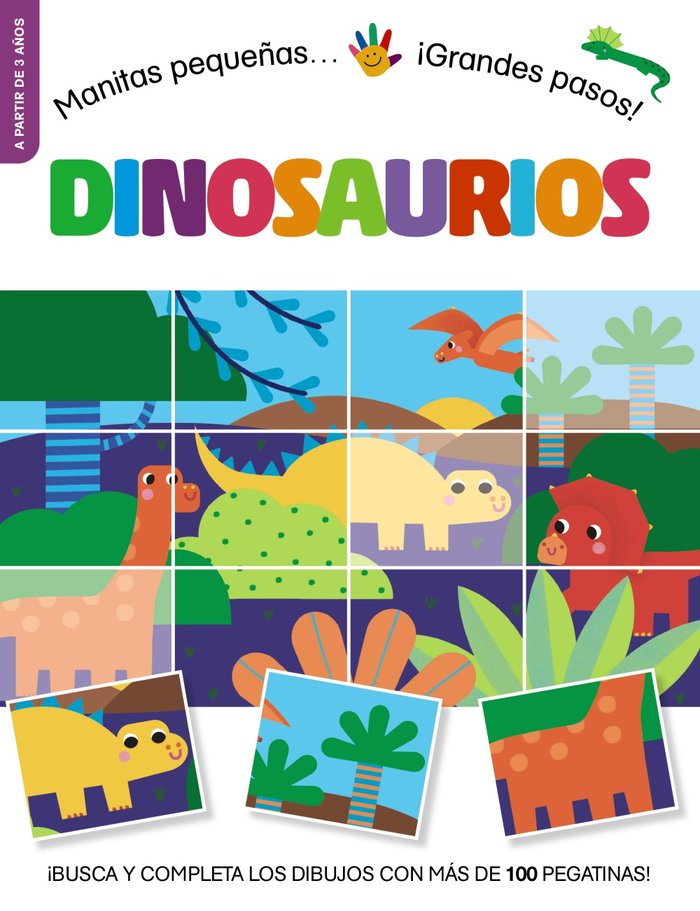MANITAS PEQUEÑAS GRANDES PASOS DINOSAURIOS, de STEMP, TONI | portada del libro