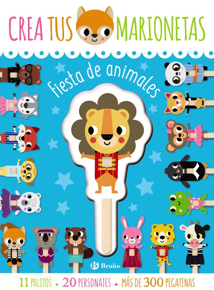 CREA TUS MARIONETAS FIESTA DE ANIMALES, de AA.VV. | portada del libro
