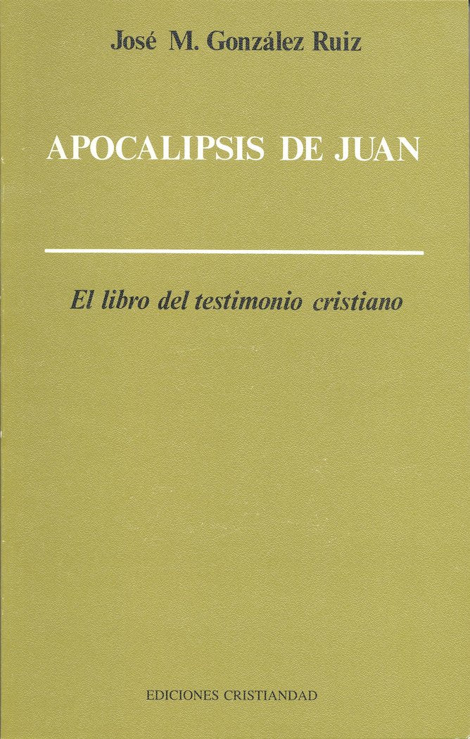 Apocalipsis de Juan, de González Ruiz, José María | portada del libro