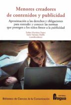 MENORES CREADORES DE CONTENIDOS Y PUBLICIDAD, de Esther Martínez Pastor | portada del libro