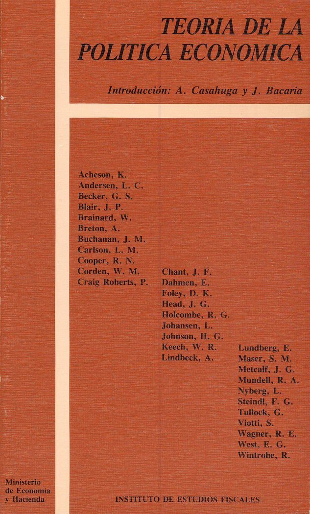Teoría de la política económica, de Varios autores | portada del libro
