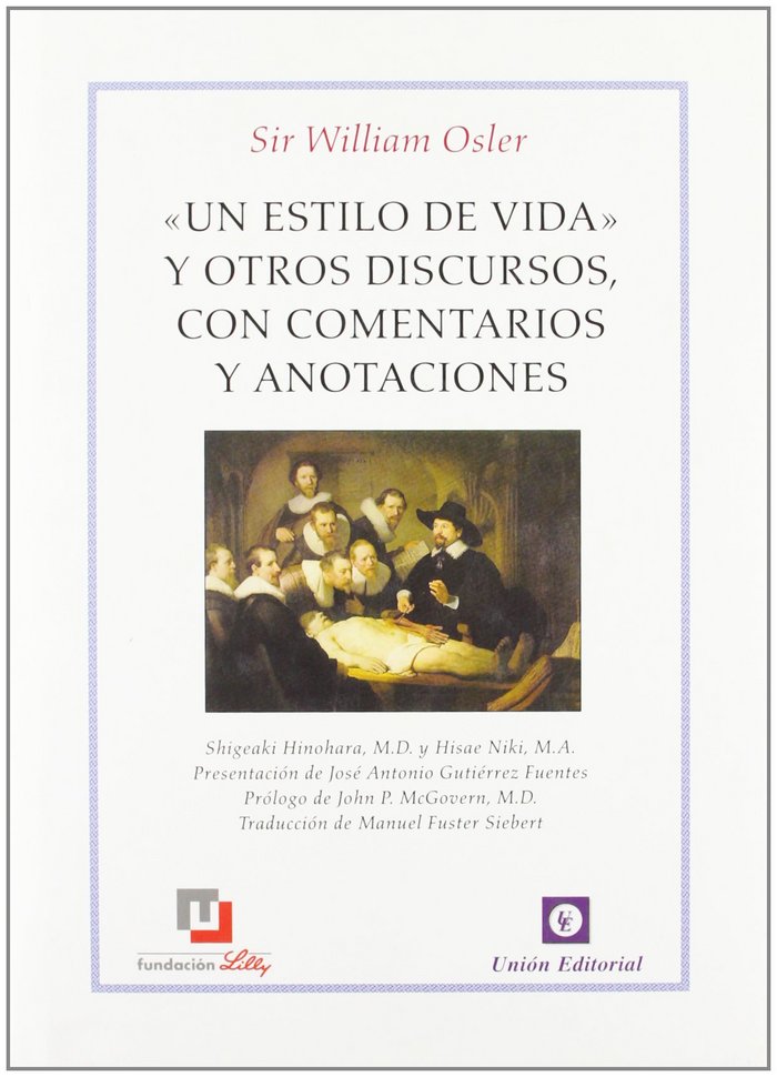 UN ESTILO DE VIDA Y OTROS DISCURSOS, de Osler | portada del libro