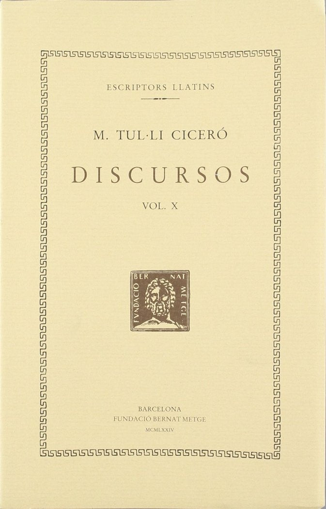 Discursos, vol. X: Catilinàries, de Ciceró | portada del libro
