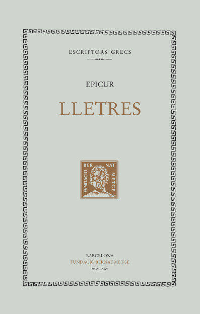 Lletres, de Epicur | portada del libro
