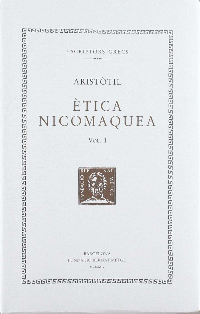 Ètica nicomaquea, vol. I, de Aristòtil | portada del libro