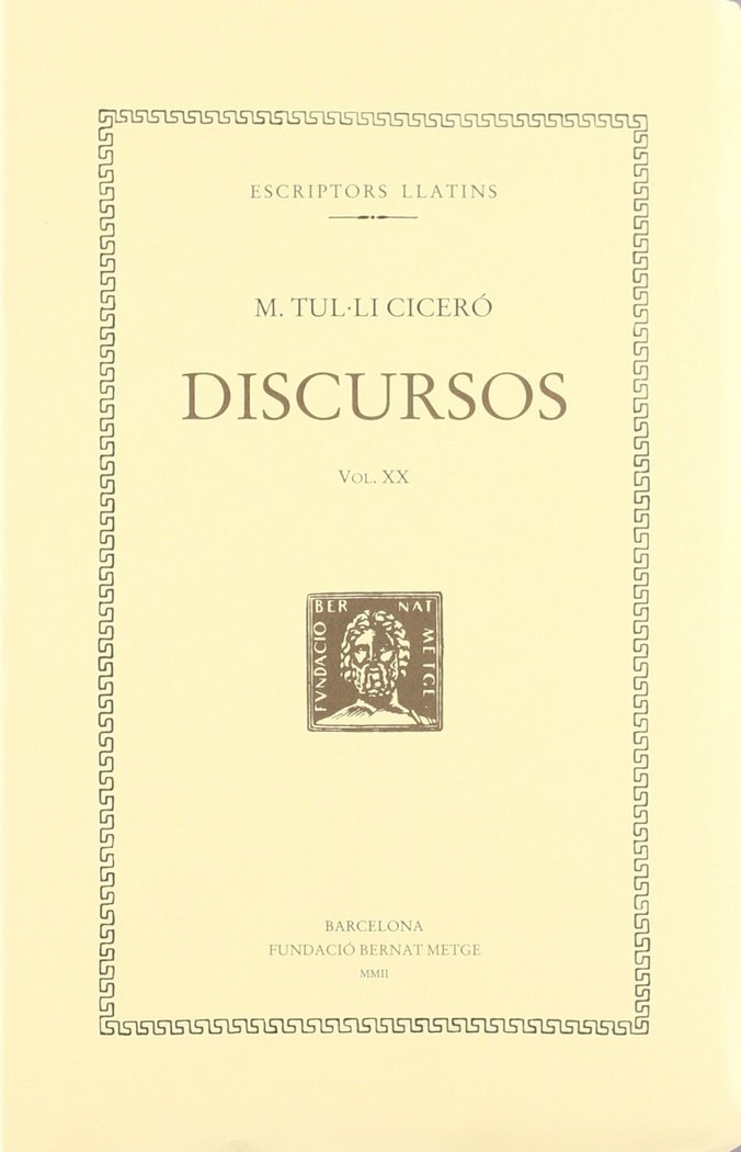 Discursos, vol. XX: Filípiques I-II, de Ciceró | portada del libro