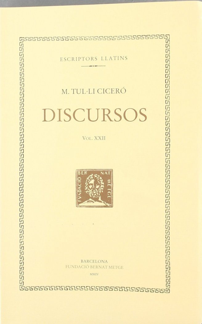Discursos vol. XXII, i últim: Filípiques X-XIV, de Ciceró | portada del libro
