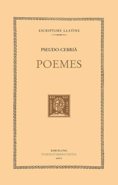 Poemes, de Pseudo-Cebrià | portada del libro