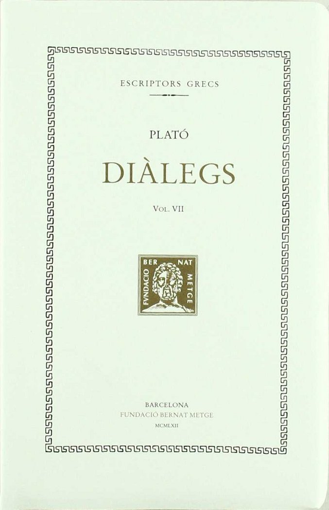 Diàlegs, vol. VII: Fedó, de Plató | portada del libro