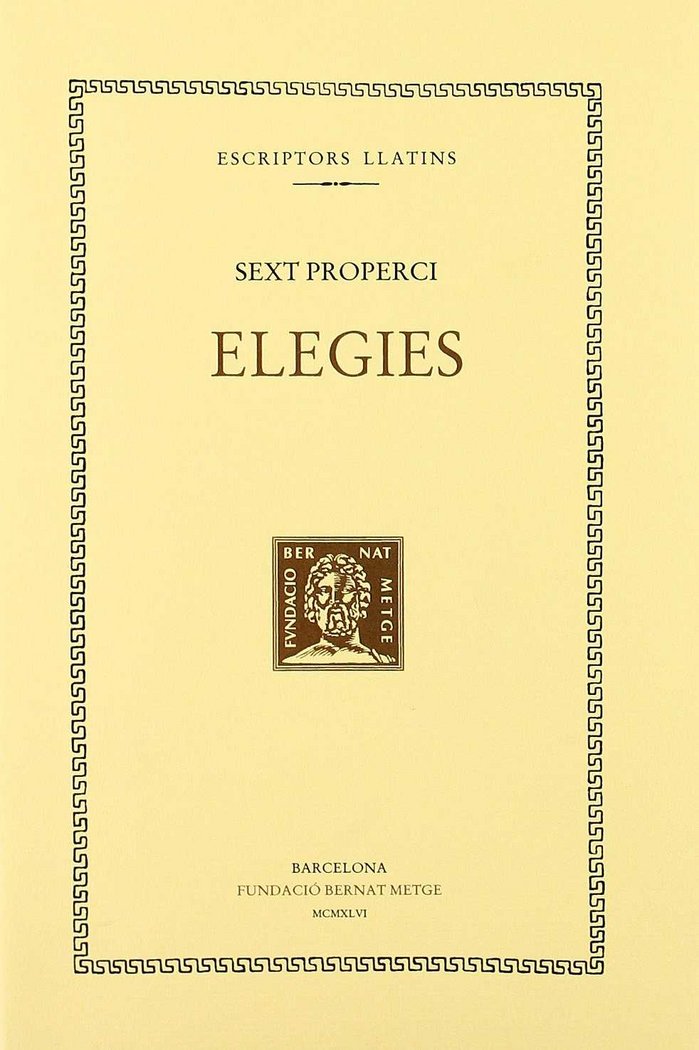Elegies, de Properci | portada del libro