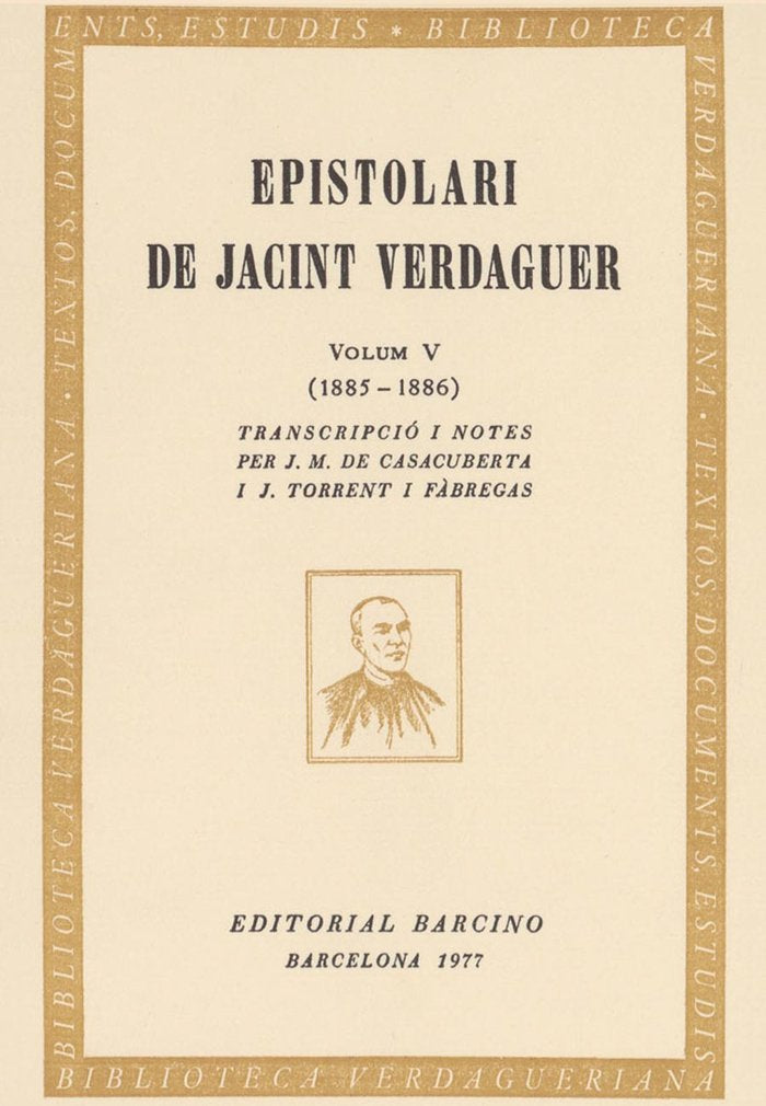EPISTOLARI DE JACINT VERDAGUER., de VERDAGUER, JACINT | portada del libro