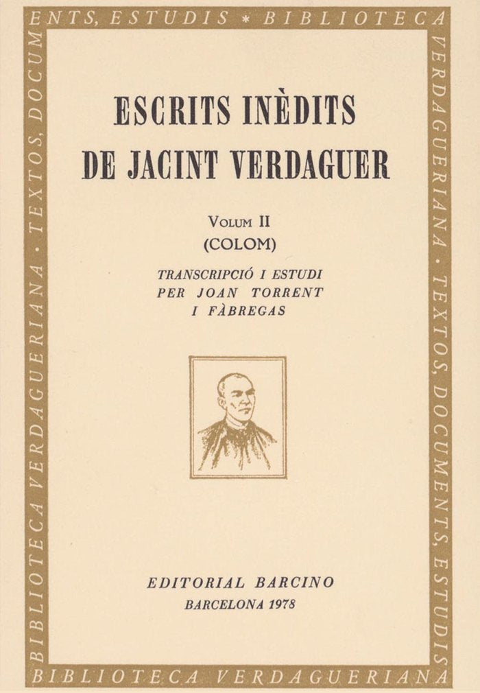 ESCRITS INEDITS DE JACINT VERDAGUER., de VERDAGUER, JACINT | portada del libro