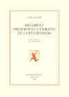 REGIMENT PRESERVATIU E CURATIU DE LA PESTILENCIA, de Alcanyís | portada del libro