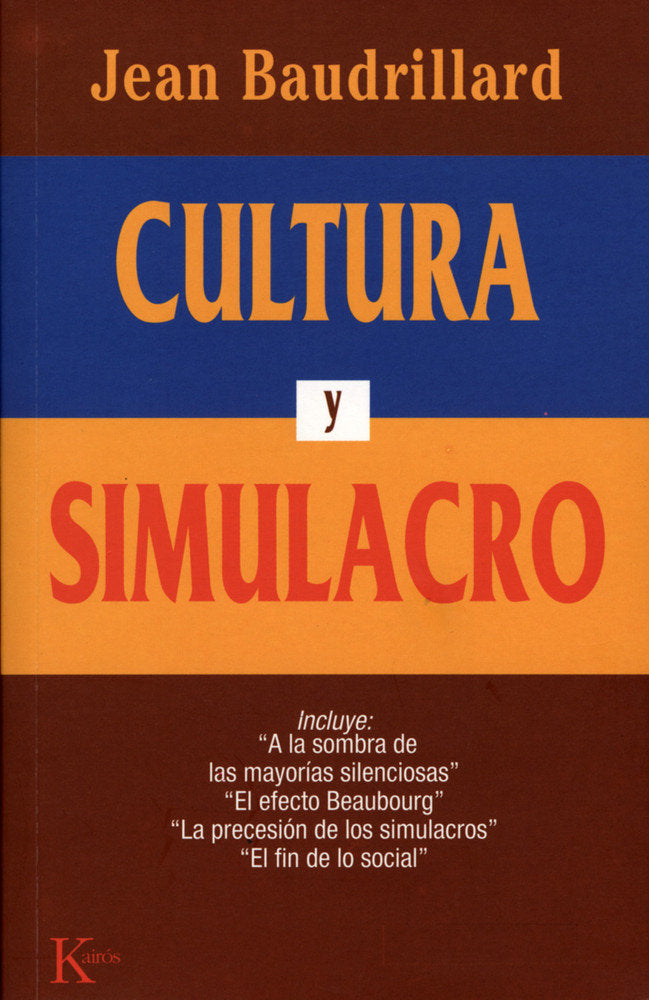 Cultura y simulacro, de Baudrillard, Jean | portada del libro