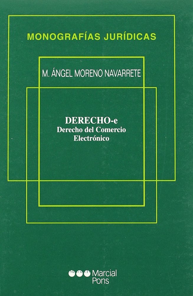 DERECHO-E, de MORENO NAVARRETE | portada del libro