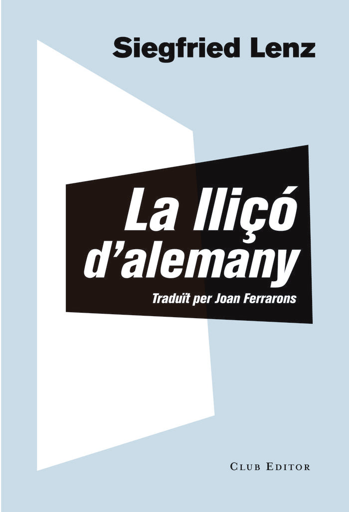 Lliçó d'alemany, de Lenz, Siegfried | portada del libro