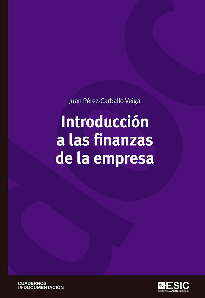 Introducción a las finanzas de la empresa, de Pérez-Carballo Veiga, Juan F. | portada del libro