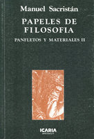 PAPELES DE FILOSOFIA, de Sacristán, Manuel | portada del libro