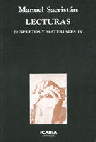 LECTURAS, de Sacristán Luzón, Manuel | portada del libro