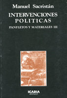INTERVENCIONES POLITICAS, de Sacristán, Manuel | portada del libro
