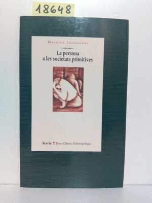PERSONA A LES SOCIETATS PRIMITIVES, de Leenhartdt | portada del libro